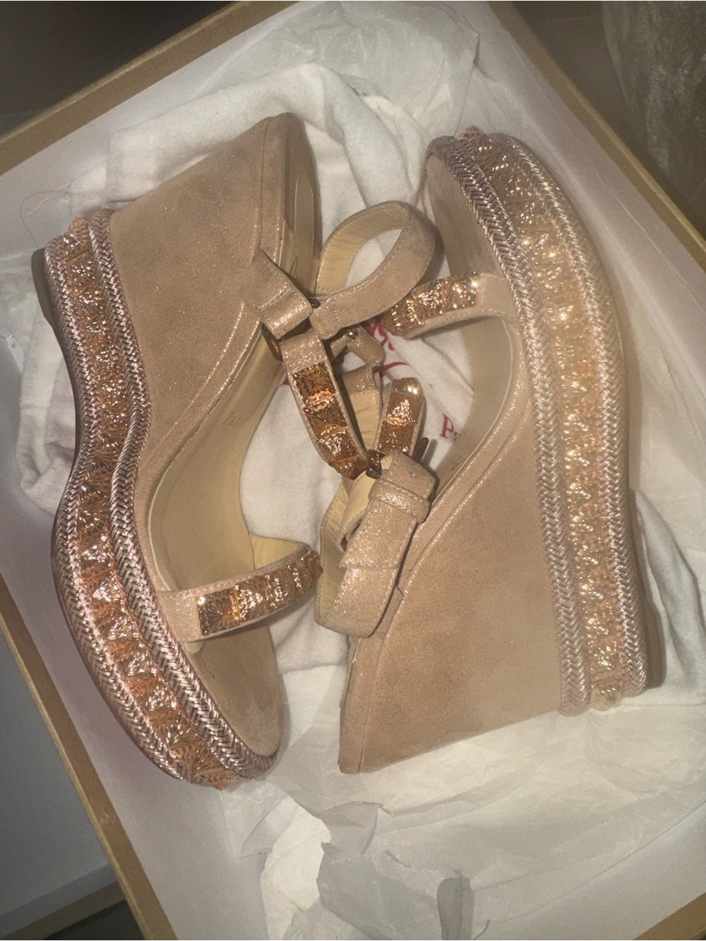 Christian Louboutin Pyraclou 110 Suede Wedges